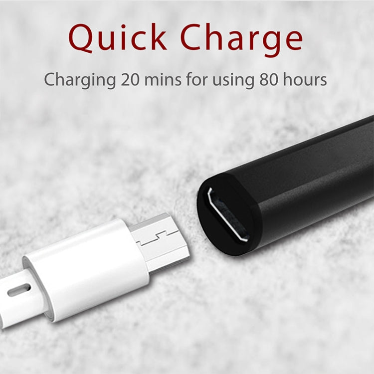Black stylus pen charging with USB power adapter