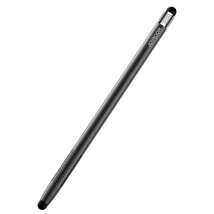 Black passive tablet stylus pen with dual replaceable silicone tips