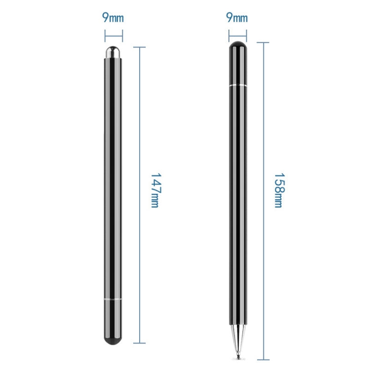 Slim stylus pen with pointed tip, shown in black