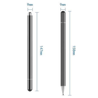 Slim stylus pen with pointed tip, shown in black