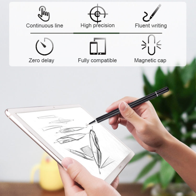 Capacitive stylus pen held over a tablet for writing