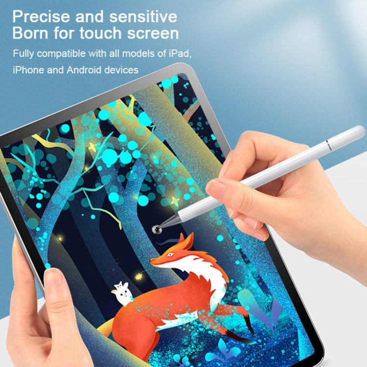White capacitive stylus pen drawing on a tablet screen