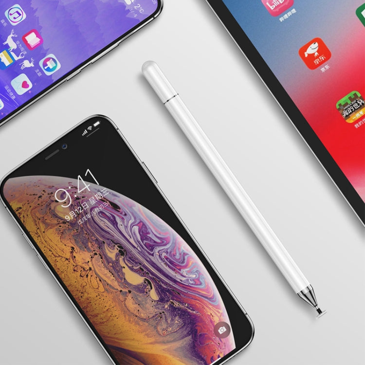 White stylus pen on top of a smartphone display