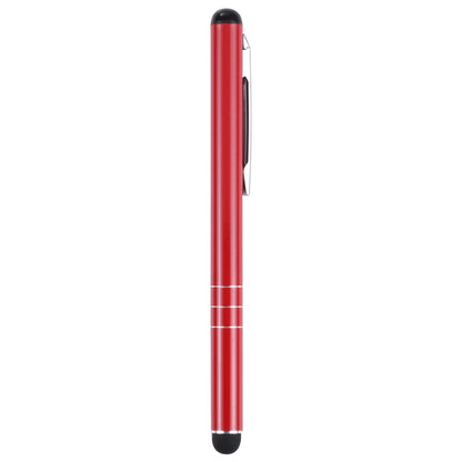 Red universal phone writing pen with retractable holder and black rubber tip