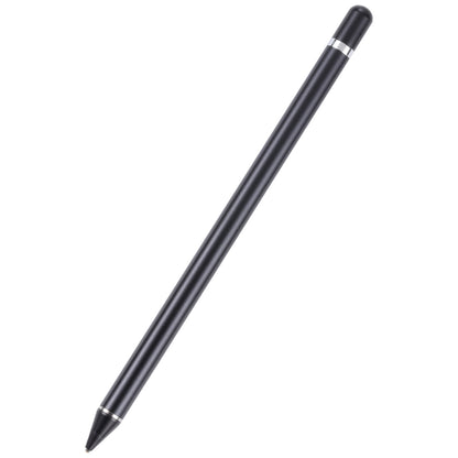 Black active capacitive stylus pen with pointed tip and magnetic cap