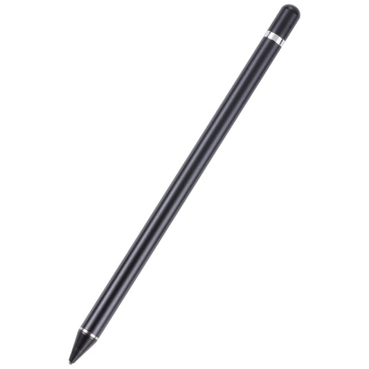 Black active capacitive stylus pen with pointed tip and magnetic cap
