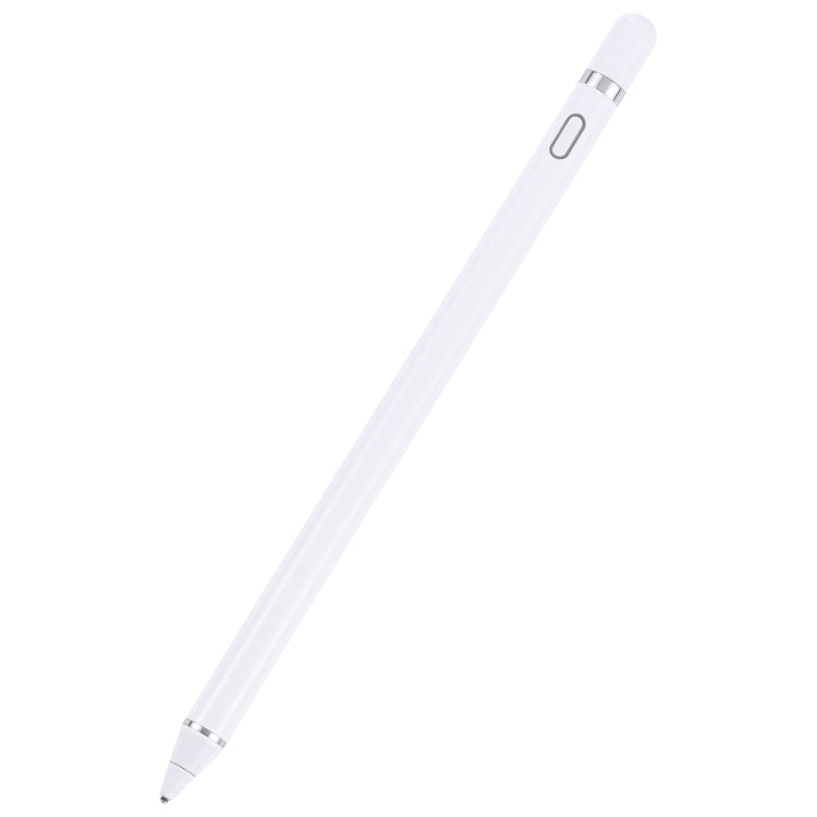 White active capacitive stylus pen with pointed tip and magnetic cap