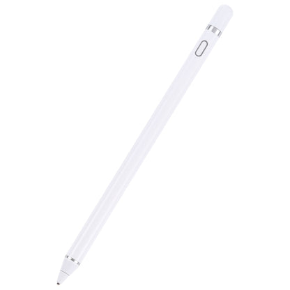 White active capacitive stylus pen with pointed tip and magnetic cap
