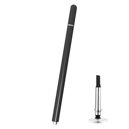 Black capacitive stylus pen with magnetic cap and spare nib