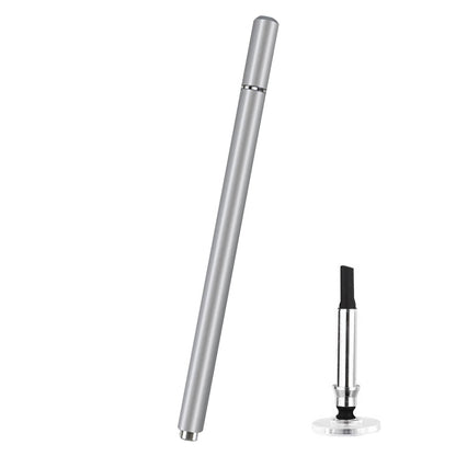 Grey capacitive stylus pen with magnetic cap and spare nib