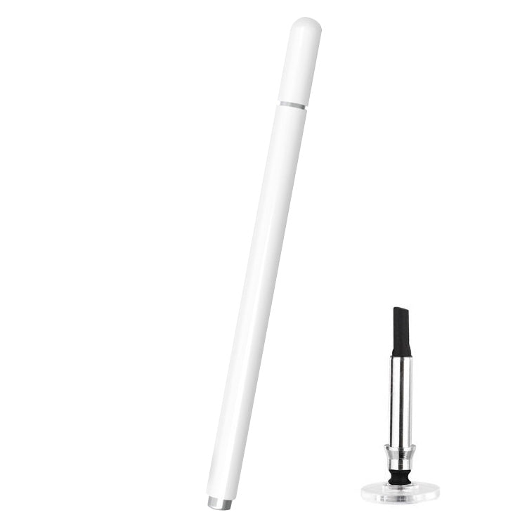 White capacitive stylus pen with magnetic cap and spare nib