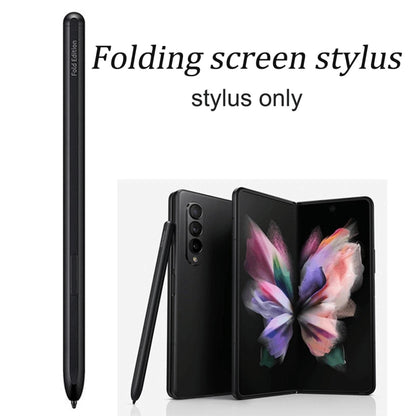 Black folding screen stylus pen with slim body and pointed tip.