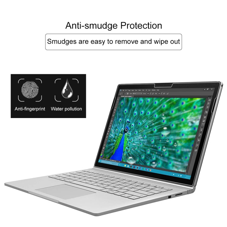 Tempered glass screen protector film for Surface Book 13.5, anti-smudge and anti-fingerprint