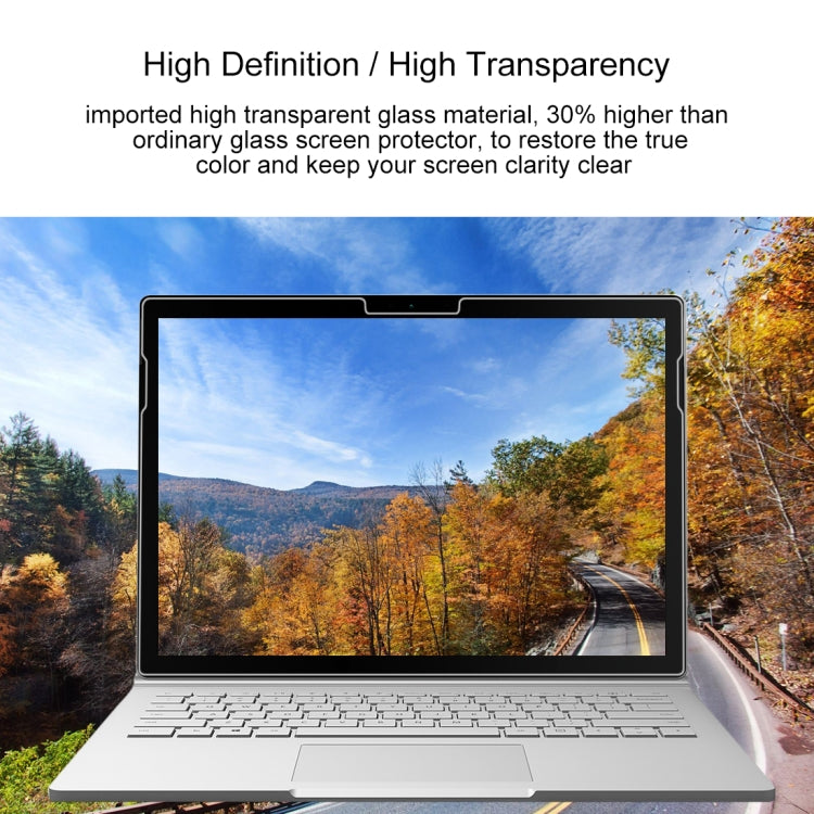 Tempered glass screen protector film for Surface Book 13.5, high transparency on display