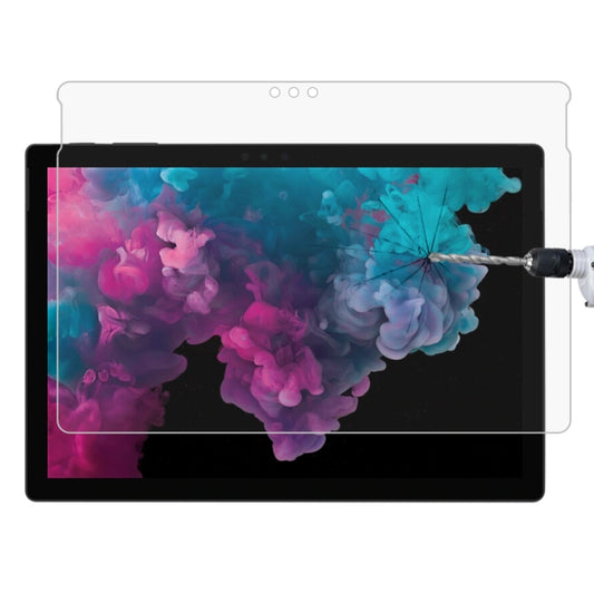 Tempered glass screen protector film on Surface Pro tablet screen, full-cover