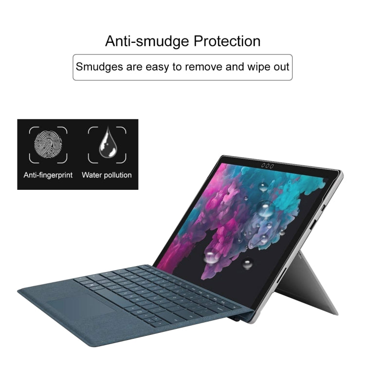 Anti-smudge tempered glass screen protector film with water and fingerprint resistance