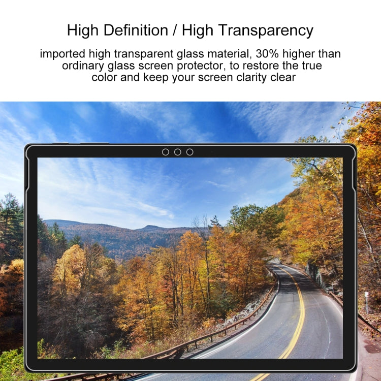 High-transparency tempered glass screen protector film for a clear tablet display