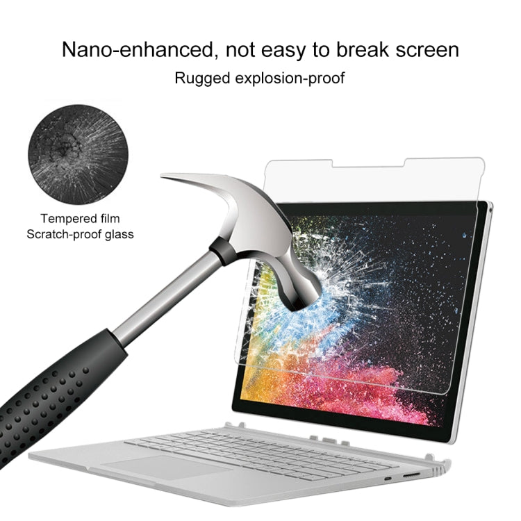 Tempered glass screen protector film for laptop display with scratch and impact protection