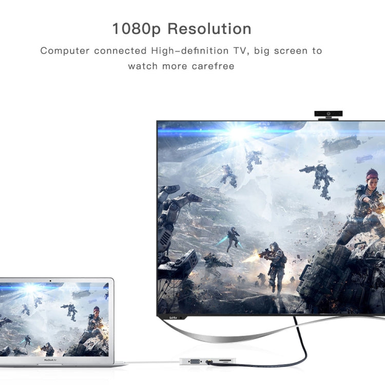 Type-C hub adapter for connecting to a TV or monitor with video output
