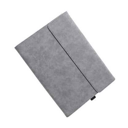 Grey magnetic flip leather case with front flap and pen slot