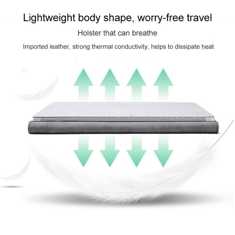 Grey magnetic flip leather case with slim profile and magnetic closure