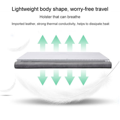 Grey magnetic flip leather case with slim profile and magnetic closure