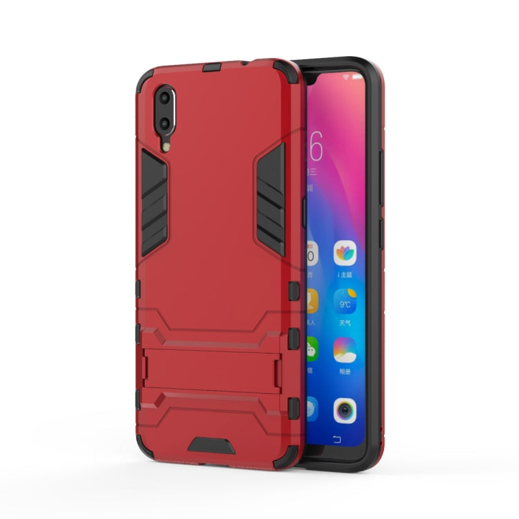Shockproof phone case in red with rugged TPU and PC back for protection