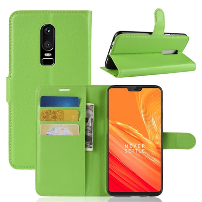 Green litchi-texture flip leather phone case with card slots and wallet holder