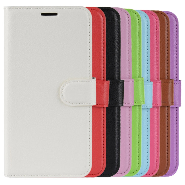 Assorted color litchi-texture flip leather phone cases with card slots and wallet holder