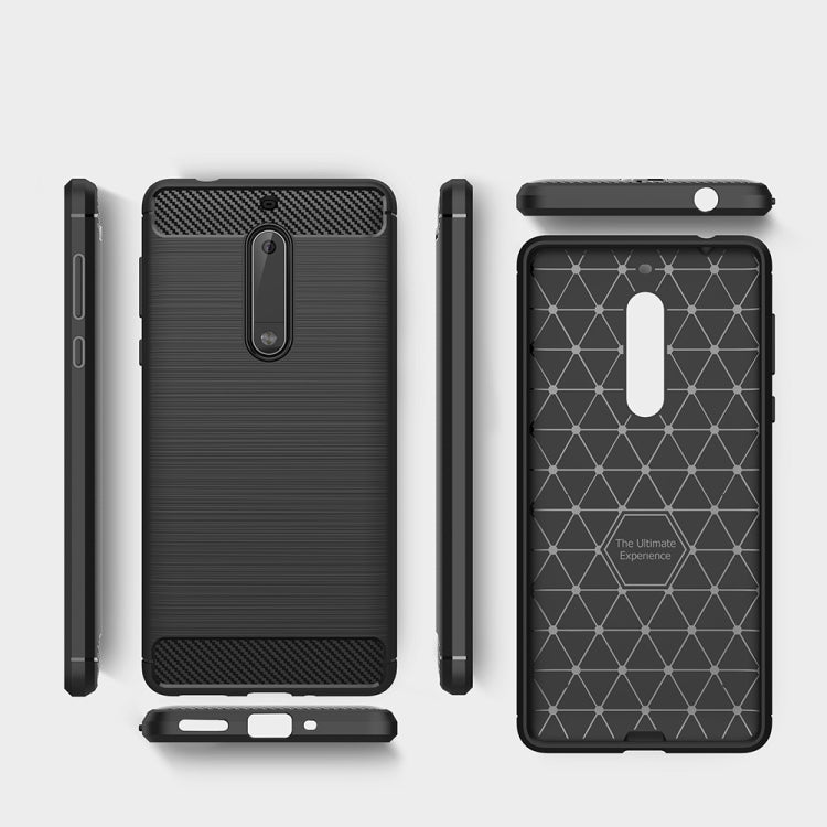 Nokia 5 shockproof TPU phone case set with textured back and front edge cutouts