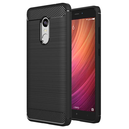 Black brushed TPU phone case with carbon-fiber texture, shockproof corners and cutouts