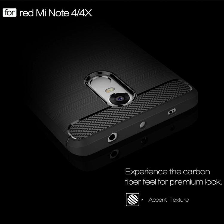 Rugged black TPU phone case with carbon-fiber accent strip and camera opening