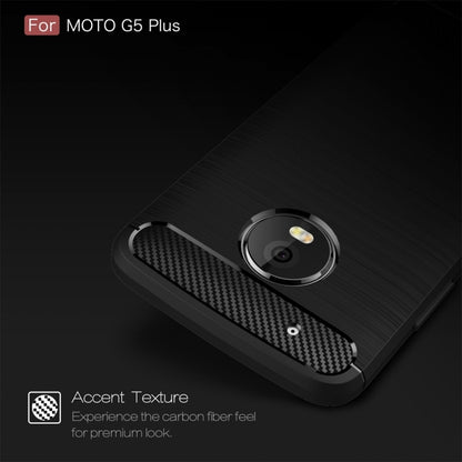 TPU phone case for Moto G5 Plus, carbon-fiber accent strip and raised camera bezel