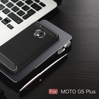 TPU phone case for Moto G5 Plus, textured back with cutouts and slim side profile
