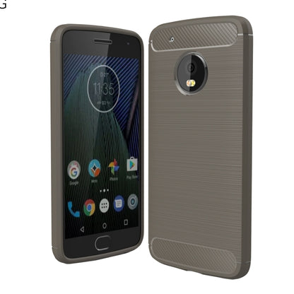 Grey carbon-fiber textured TPU shockproof phone case with camera cutout
