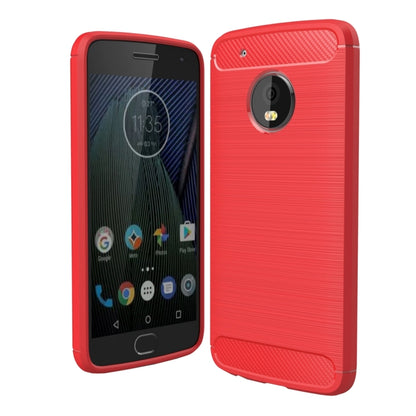 Red carbon-fiber textured TPU shockproof phone case with camera cutout