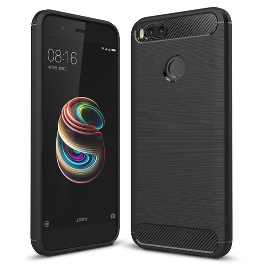 Black carbon-fiber textured TPU phone case with raised camera and speaker cutouts