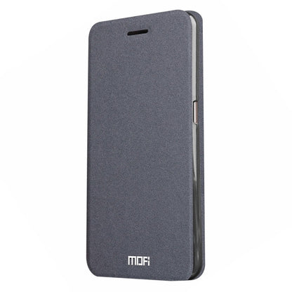 Grey textured flip leather phone case with holder and MOFI logo