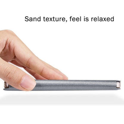 Grey slim textured flip case with thin edge profile