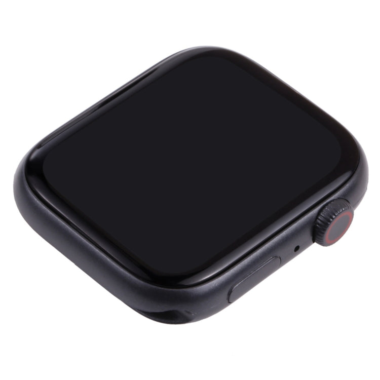Black square watch dummy with blank screen, side button and strap attachment
