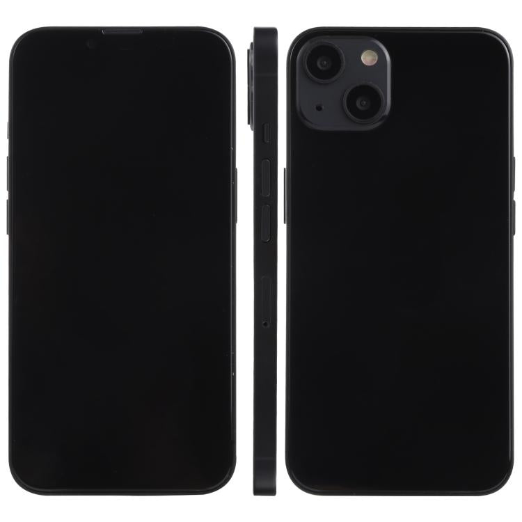 Black dummy iPhone display model, front and back with camera openings