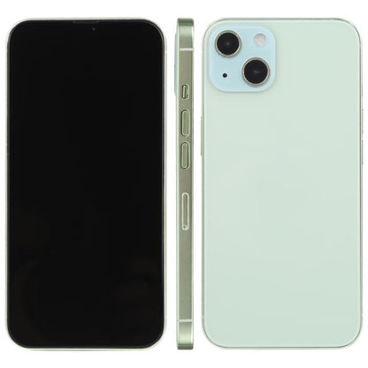 Black and mint green dummy iPhone display model, front and back views
