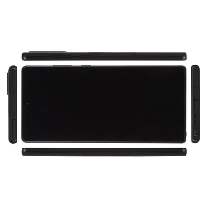 Black dummy smartphone display model showing side edges and dark screen.