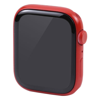 Apple Watch display dummy with black screen and red case, side button visible