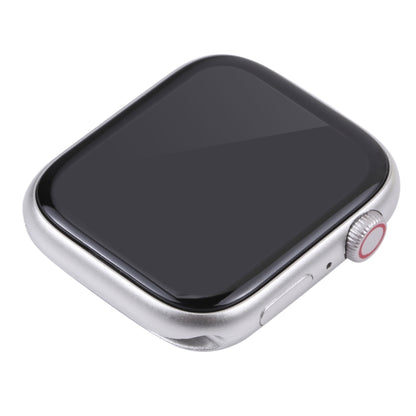 Apple Watch display dummy with black screen, angled view, silver case and buttons