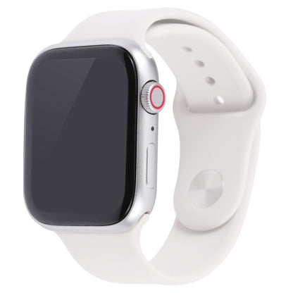Apple Watch display dummy with black screen and white strap, silver case