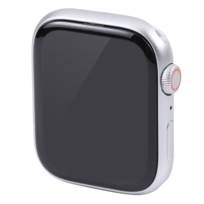 Apple Watch display dummy with black screen and silver case, front view