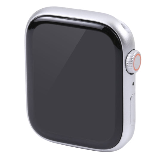 45mm dummy smartwatch display with black screen, silver case, no band