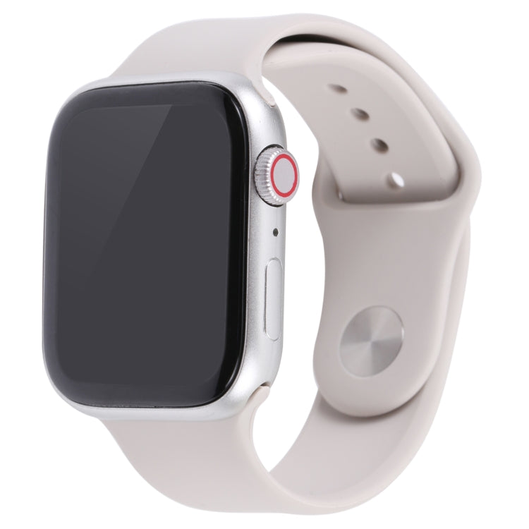 45mm dummy smartwatch display with black screen and light gray silicone band