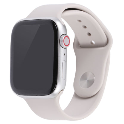 45mm dummy smartwatch display with black screen and light gray silicone band